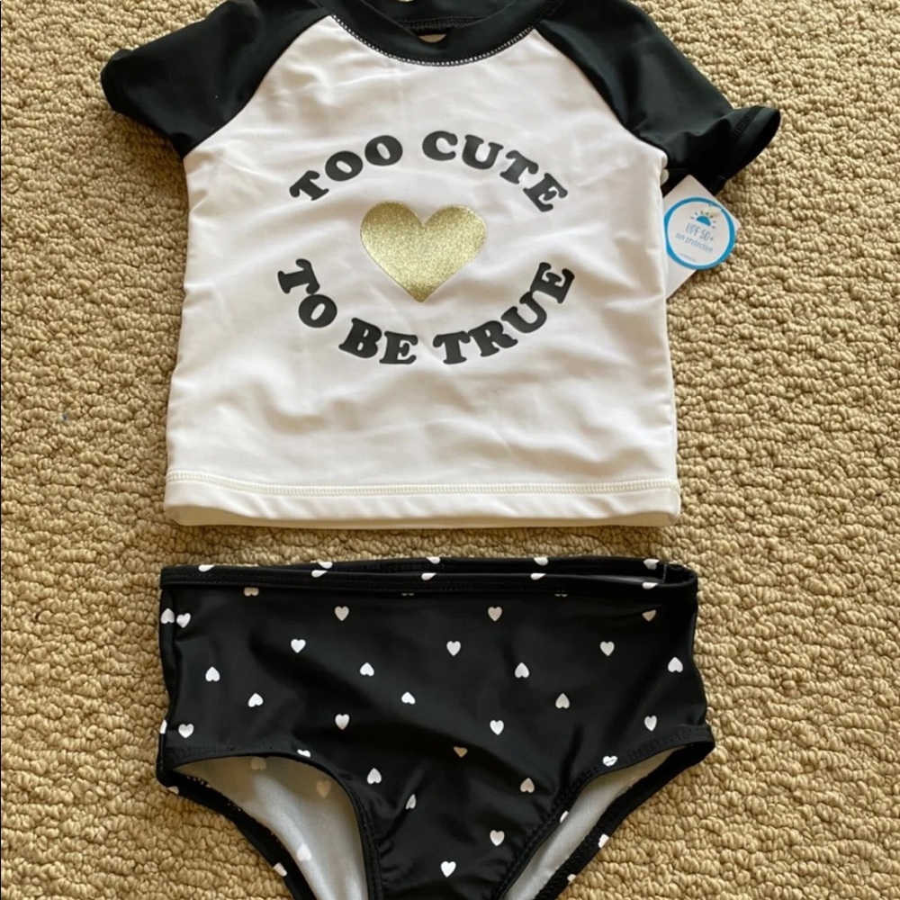 New 24 month girl rash guard swimsuit - Picture 2 of 6